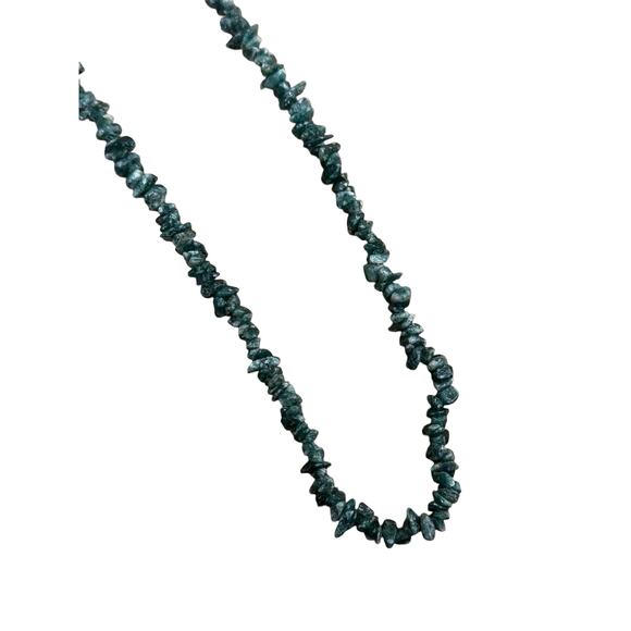 Green Moss Agate Gemstone Chip Necklace - Picture 1 of 6